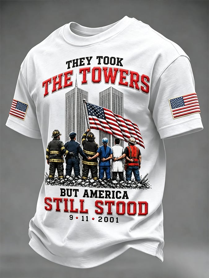 Men's 9.11 Never Forget Printing  T-Shirts