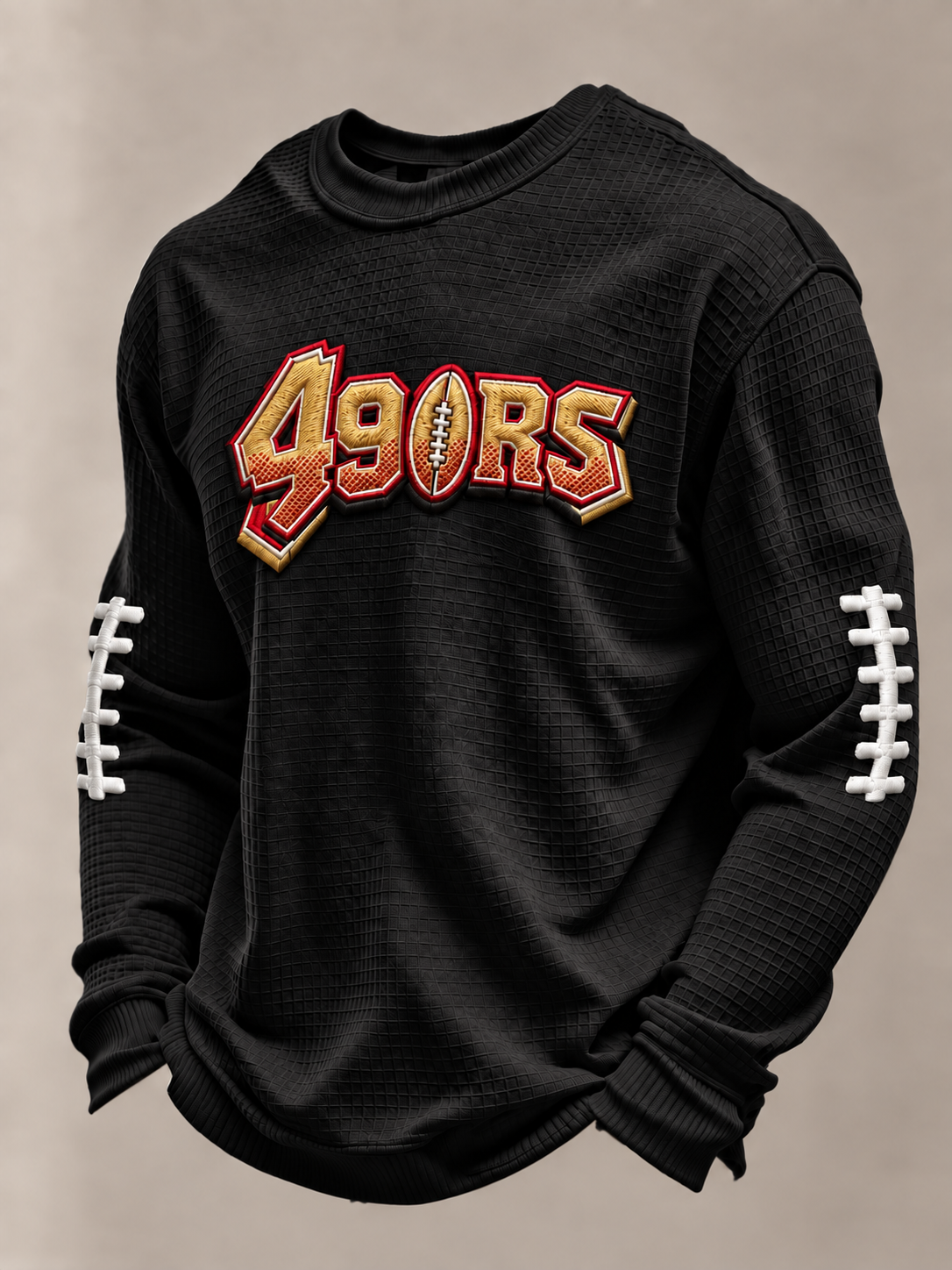 Men'S Football Printed Waffle Sweatshirt