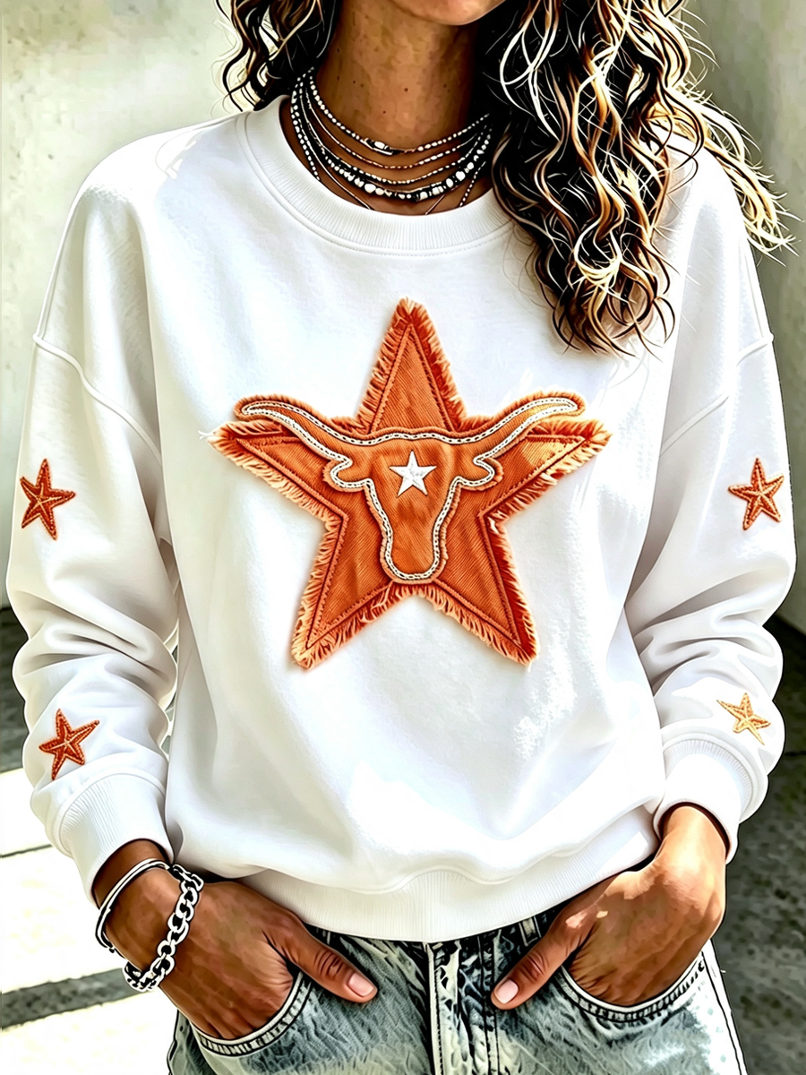 Women's Rugby Printed Round Neck T-shirt