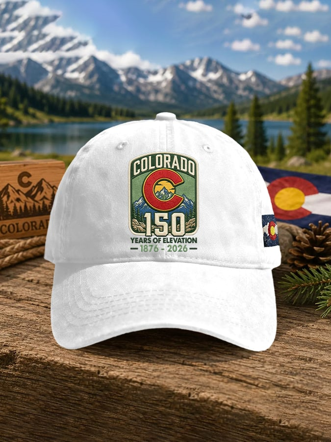 Retro Colorado 150 Years Of Elevation 1876-2026 Print Baseball Cap