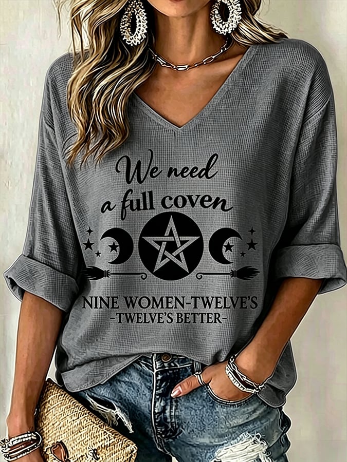 Women's Midnight Margaritas Print V Neck Top