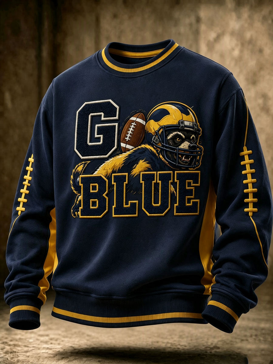 Men'S Rugby Fan Casual Long Sleeved Sweatshirt