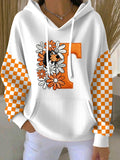 Women'S Football Print Hooded Sweatshirt