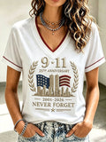 Women's 9.11 Never Forget Printed Casual Tops