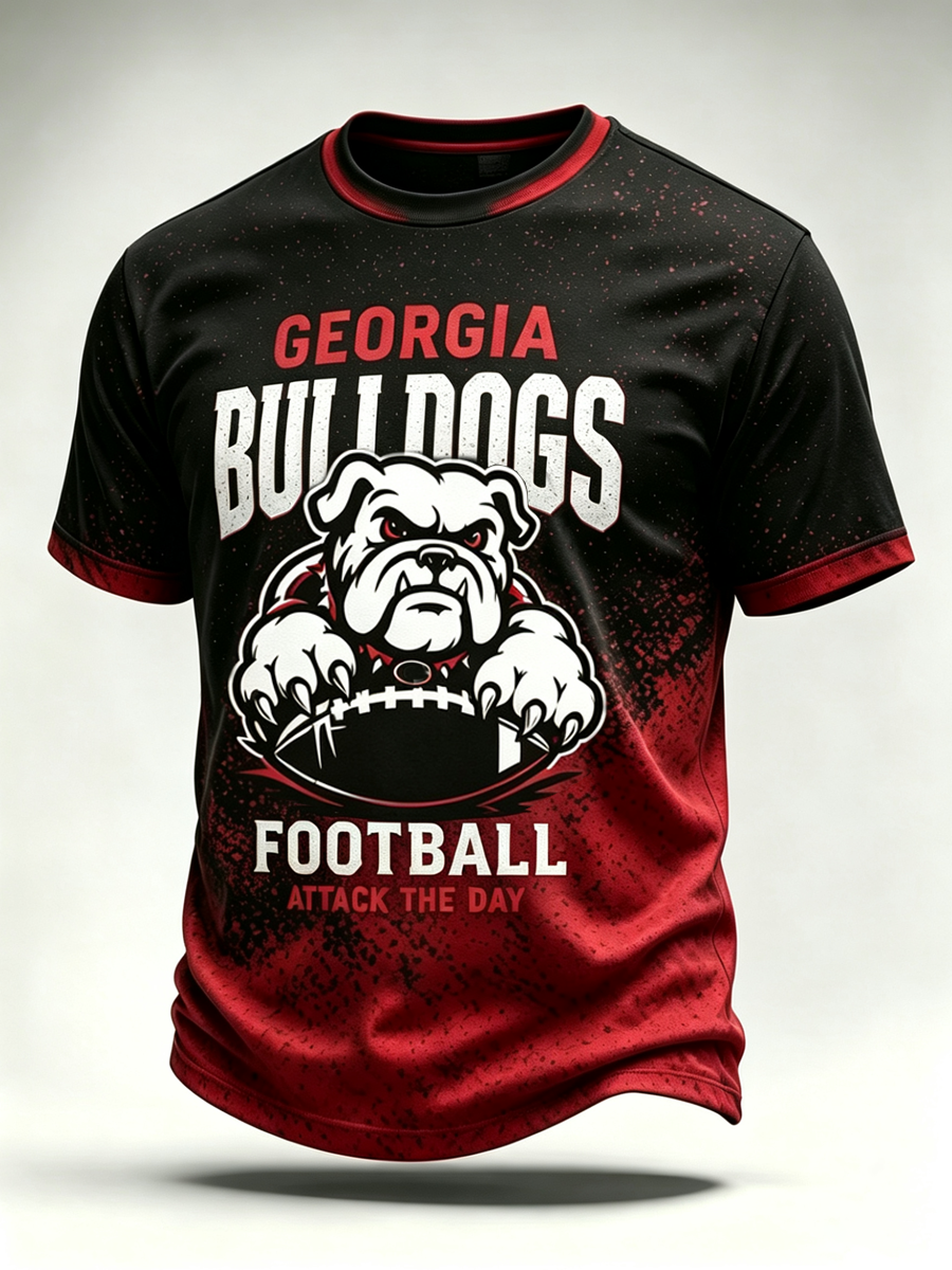 Men's Football Print Casual T-Shirt