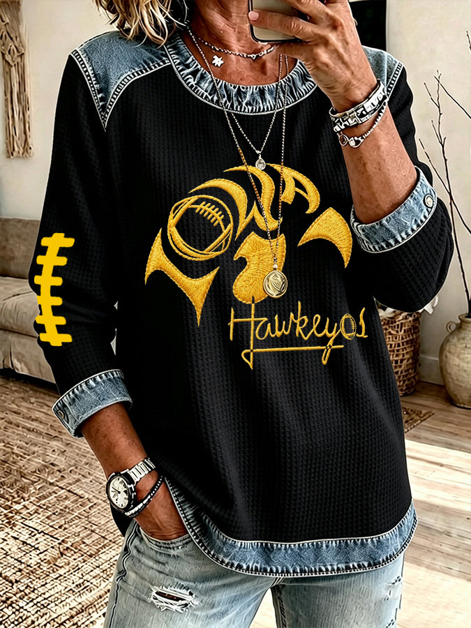 Women'S Football Printed Casual Long Sleeve Top