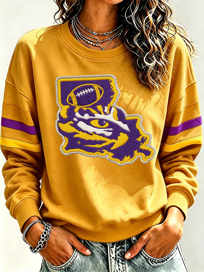 Women's Retro Rugby Round Neck Sports Shirt