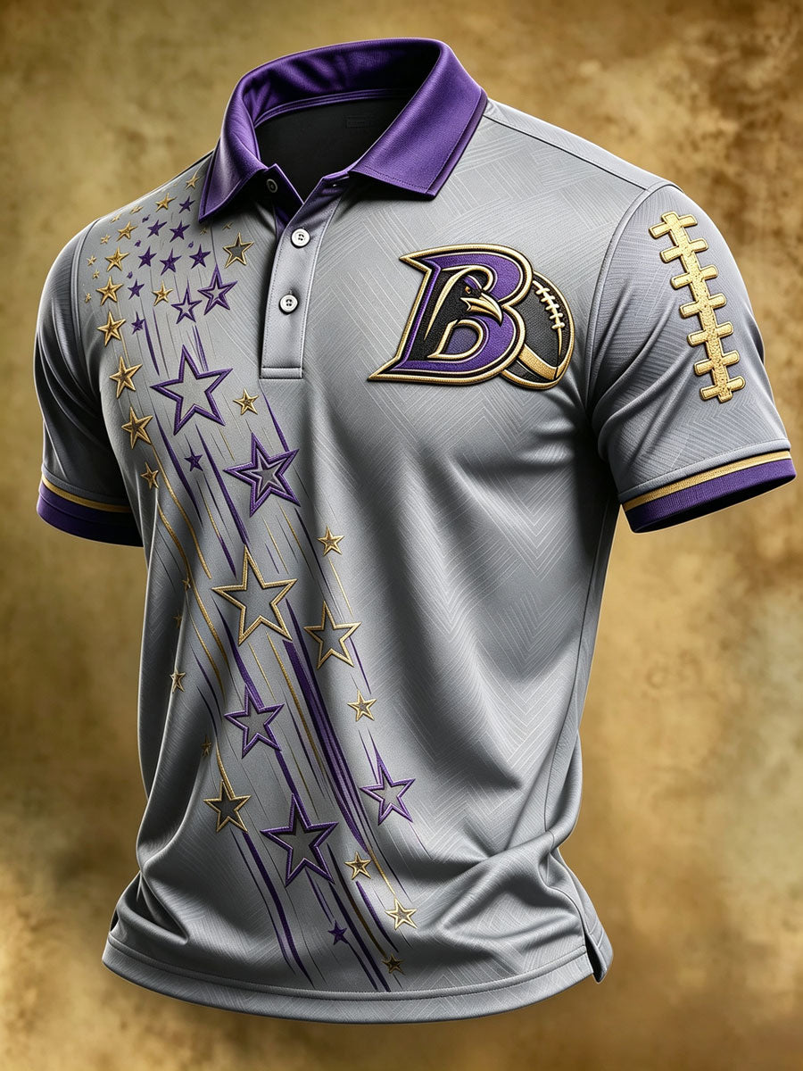 Men'S Retro Football Polo Shirt