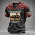 Men's Buffalo Soldier Summer V-Neck T-Shirt