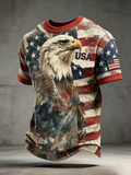 Men's Casual American 250th Anniversary Print Crew Neck Short Sleeve T-Shirt