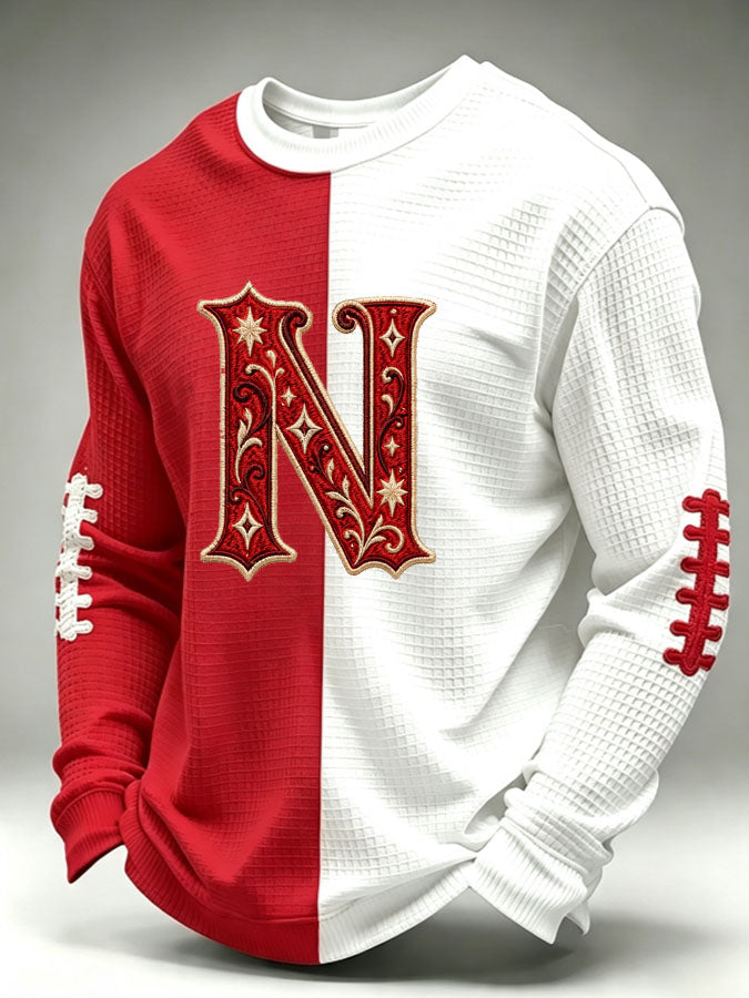 Men's Rugby Pattern Waffle T-shirt