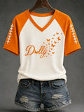 Women's Football Commemorative Printed Casual T-Shirt