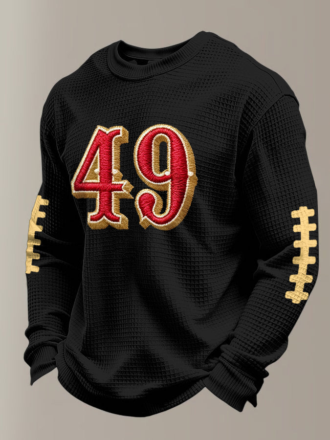 Men'S Football Fans Printed Waffle T-Shirt