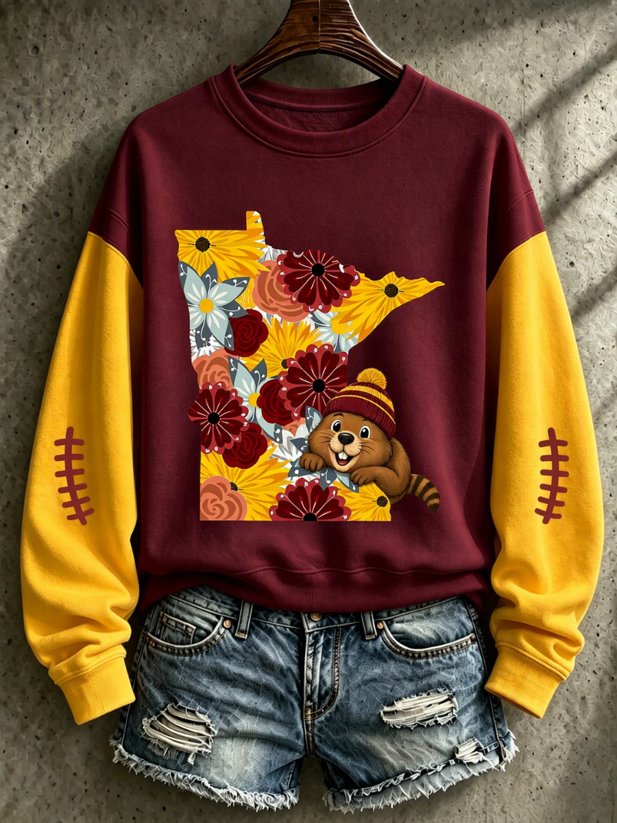 Women's Football Printed Casual Sweatshirt