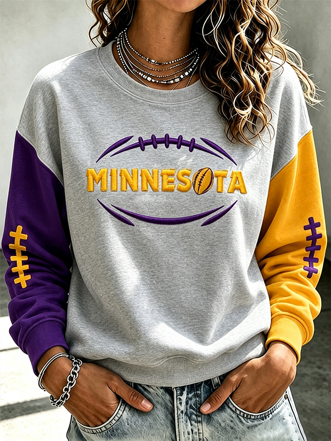 Women's Football Printed Casual Sweatshirt