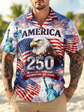 Men's 250th Anniversary Celebration Retro Printed Short Sleeve Shirt