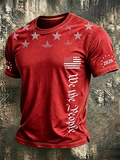 Men'S American Flag Printed Casual T-Shirt
