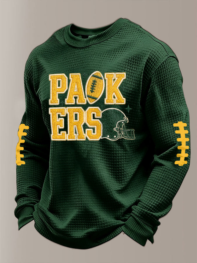 Men'S Football Printed Waffle T-Shirt