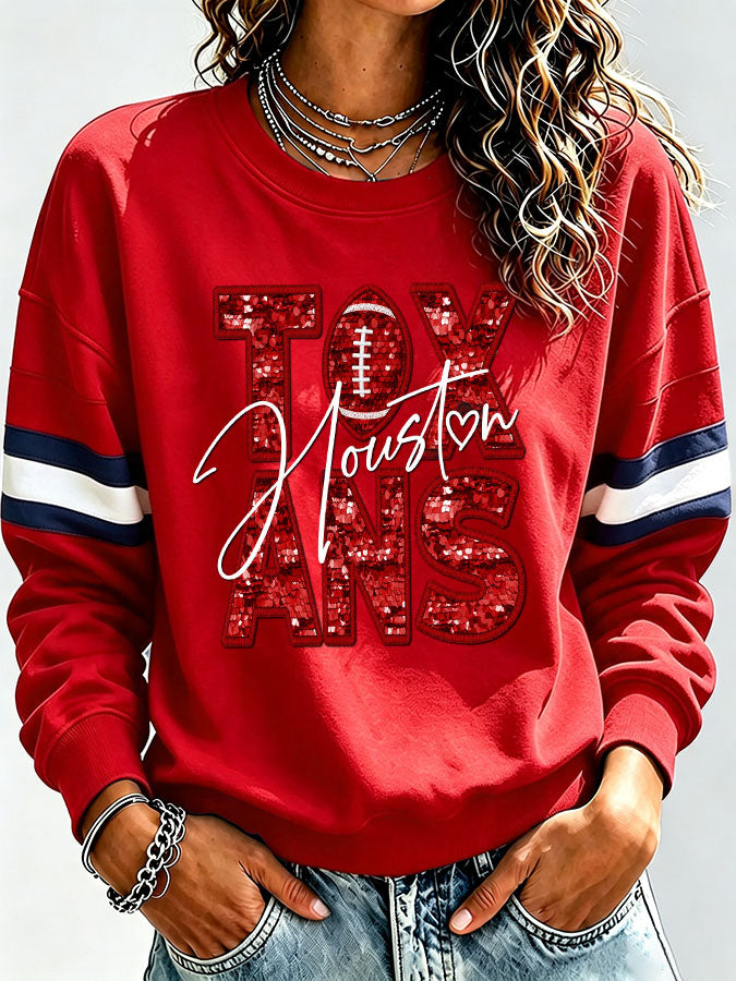 Ladies' Rugby Printed Round Neck T-Shirt