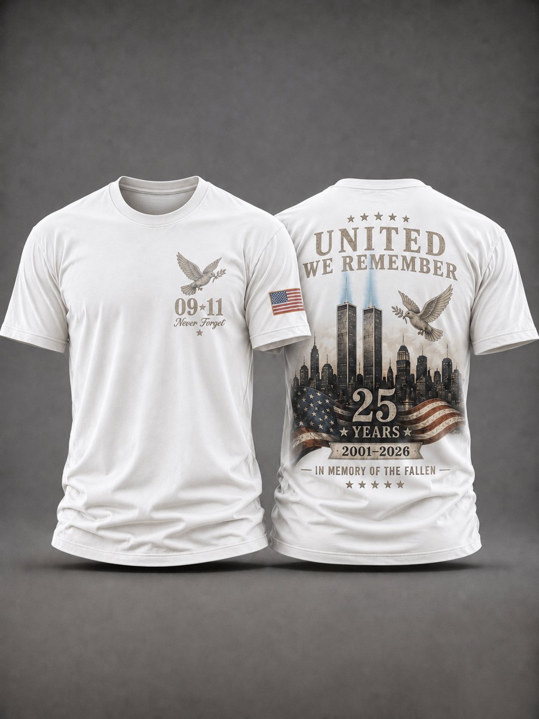 911 Memorial Casual Print T-Shirt