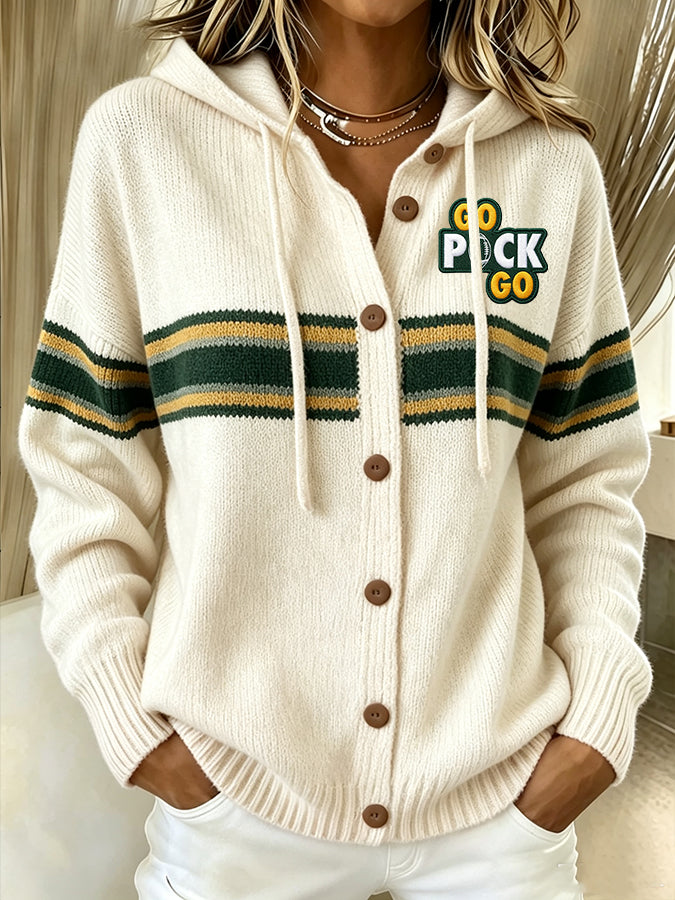 Women'S Football Print Casual Knitwear