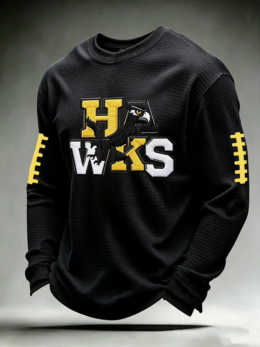 Men'S Football Printed Waffle T-Shirt