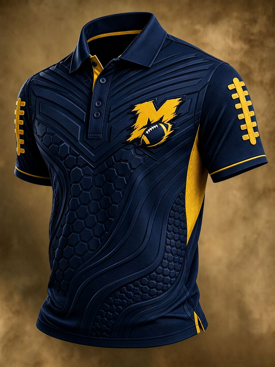 Men's Football Sports Casual Polo Shirt
