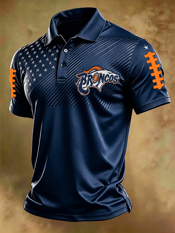 Men's Football Print Casual Printed T-shirt