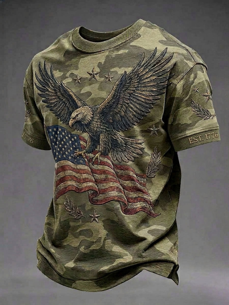 Men's American Independence Day Printed Casual T-Shirt