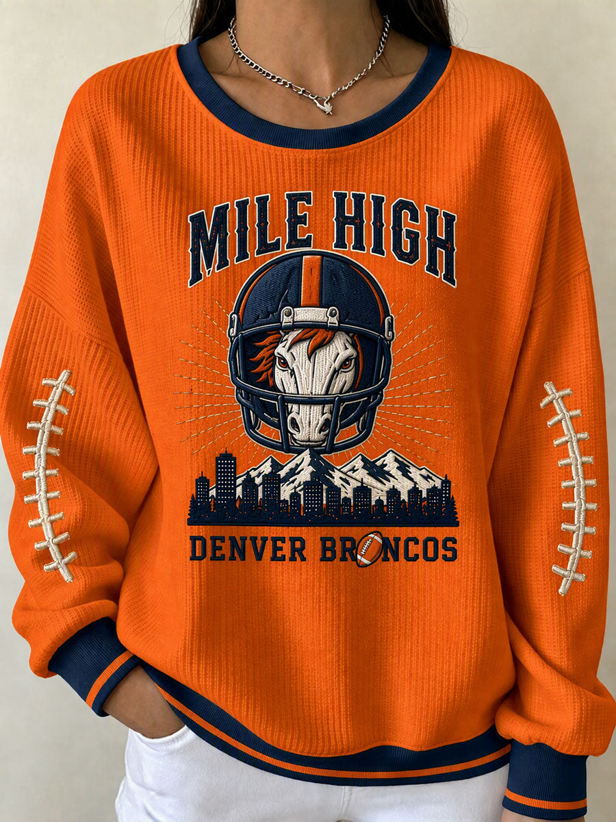 Women'S Football Print Casual Sweatshirt