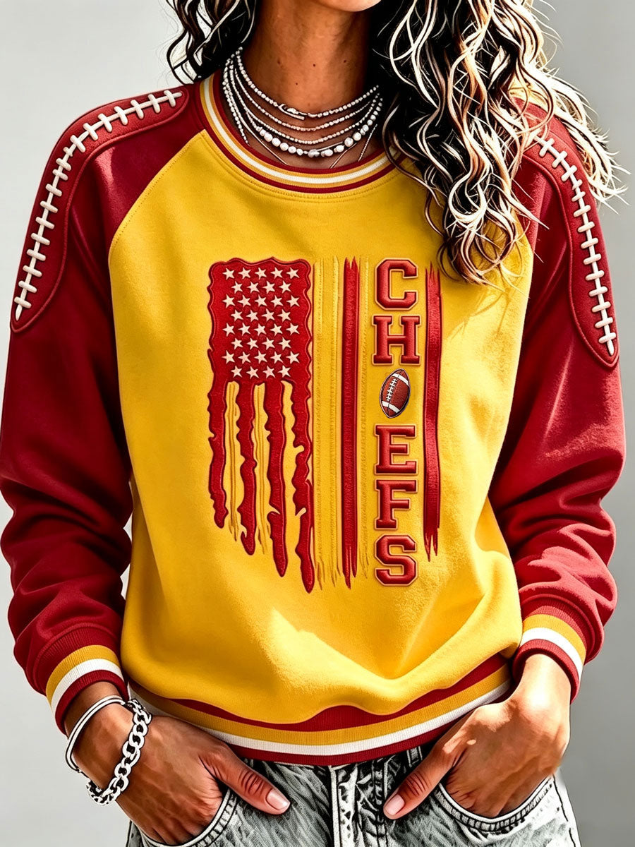 Women's Football Printed Casual Sweatshirt