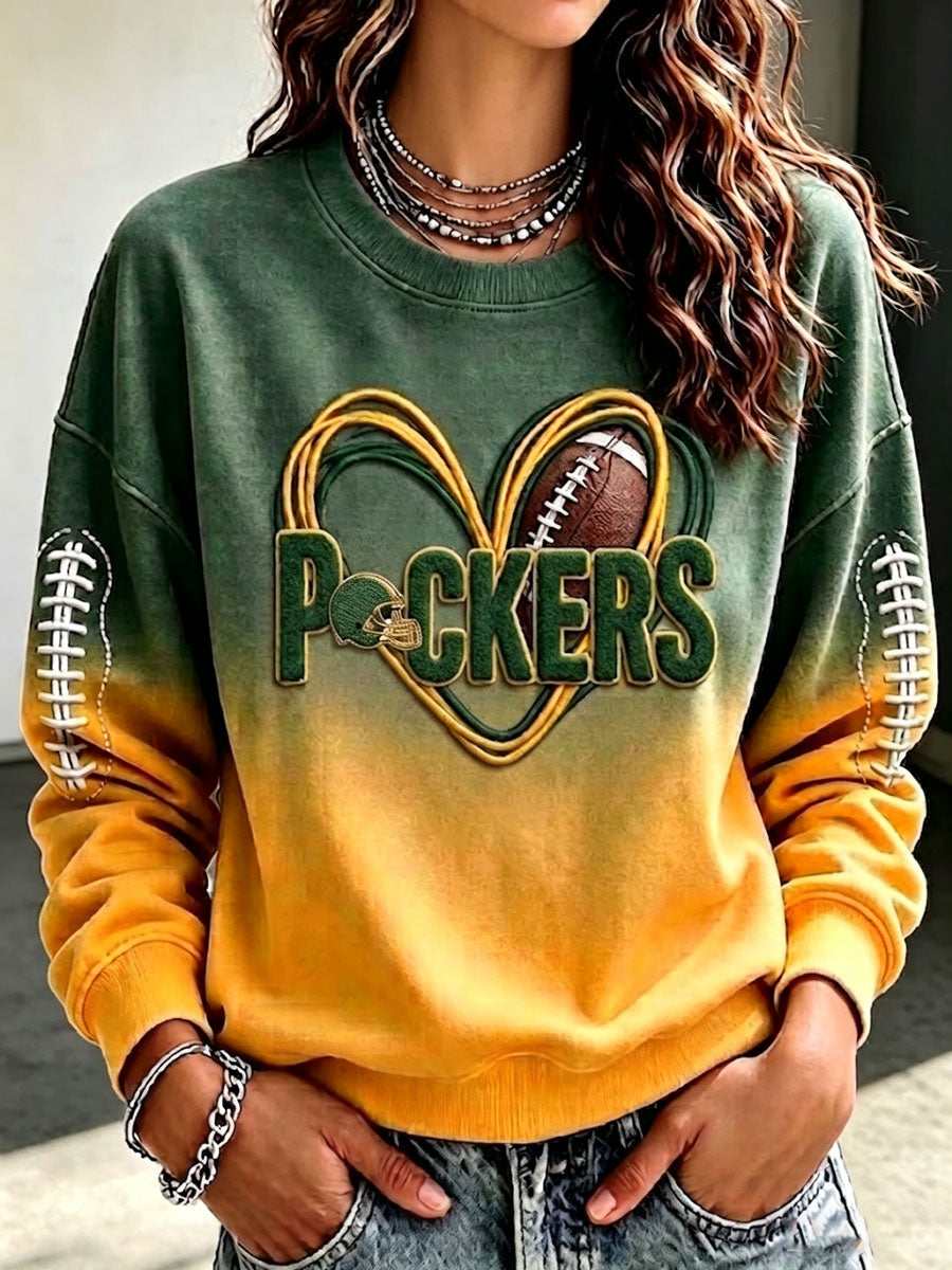 Women's Football Printed Casual Sweatshirt