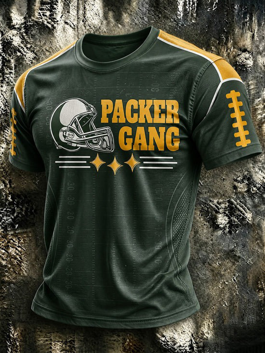 Men'S Football Print Waffle T-Shirt