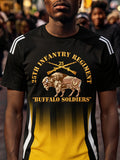 Buffalo Soldier Art Print Men's Casual T-Shirt