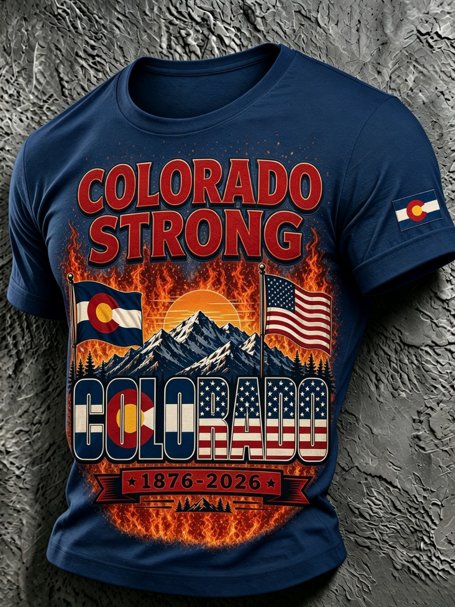 Men's Colorado Strong Print Short Sleeve T-Shirt