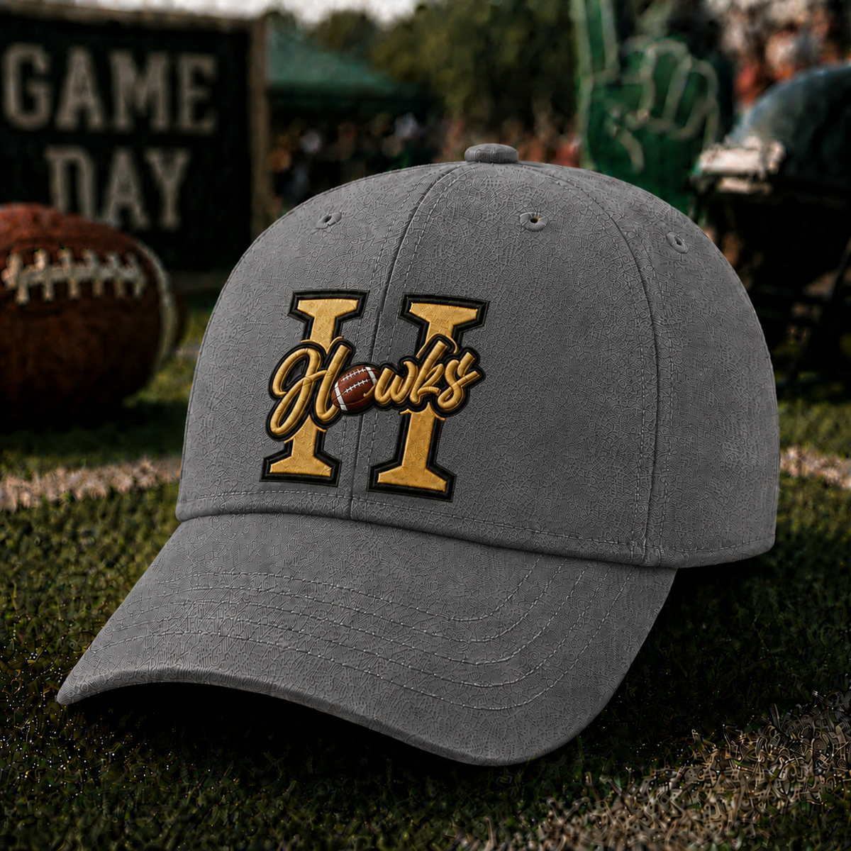 Unisex Rugby Print Washed Duckbill Cap
