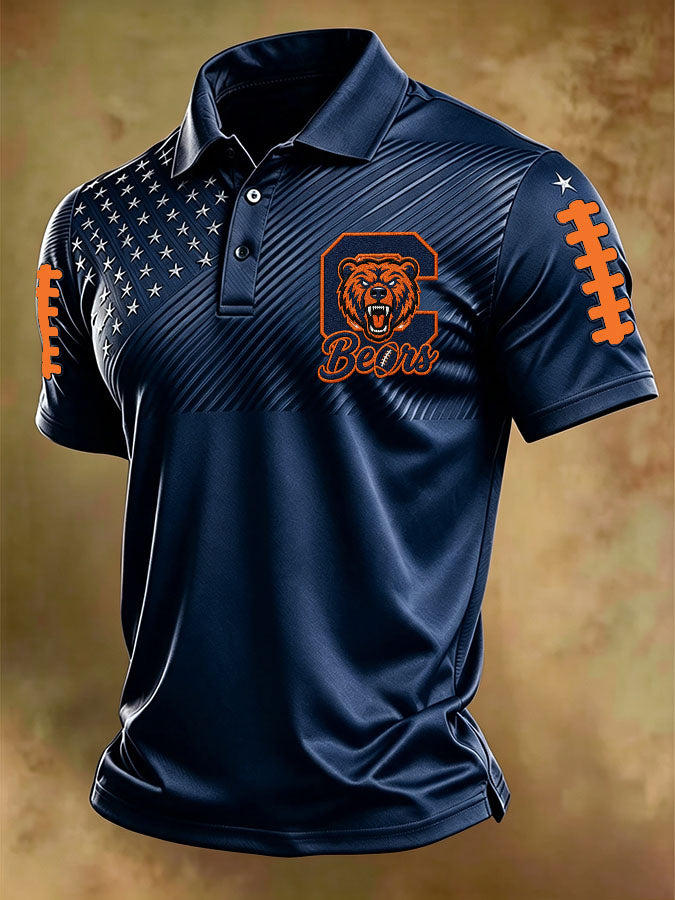 Men'S Retro Football Polo Shirt