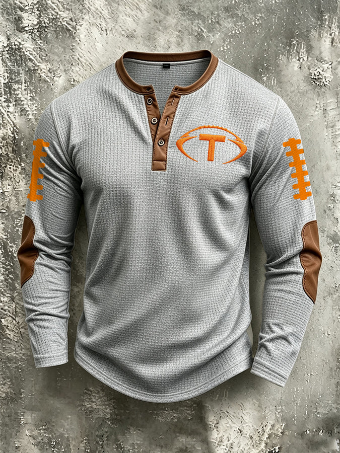 Men's Football Printed Waffle Top