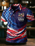 Men'S Flag Printed Casual Top
