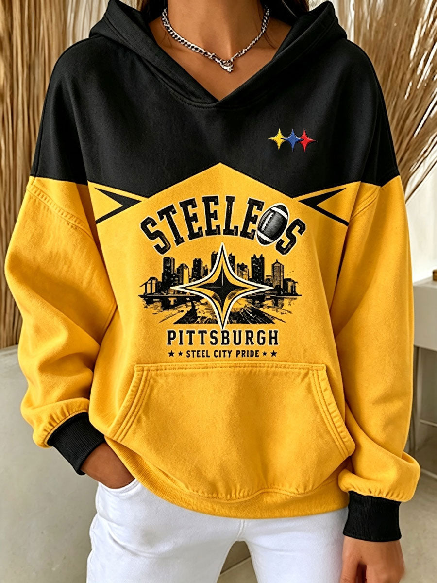 Women's Football Fan Printed Vintage Hoodie