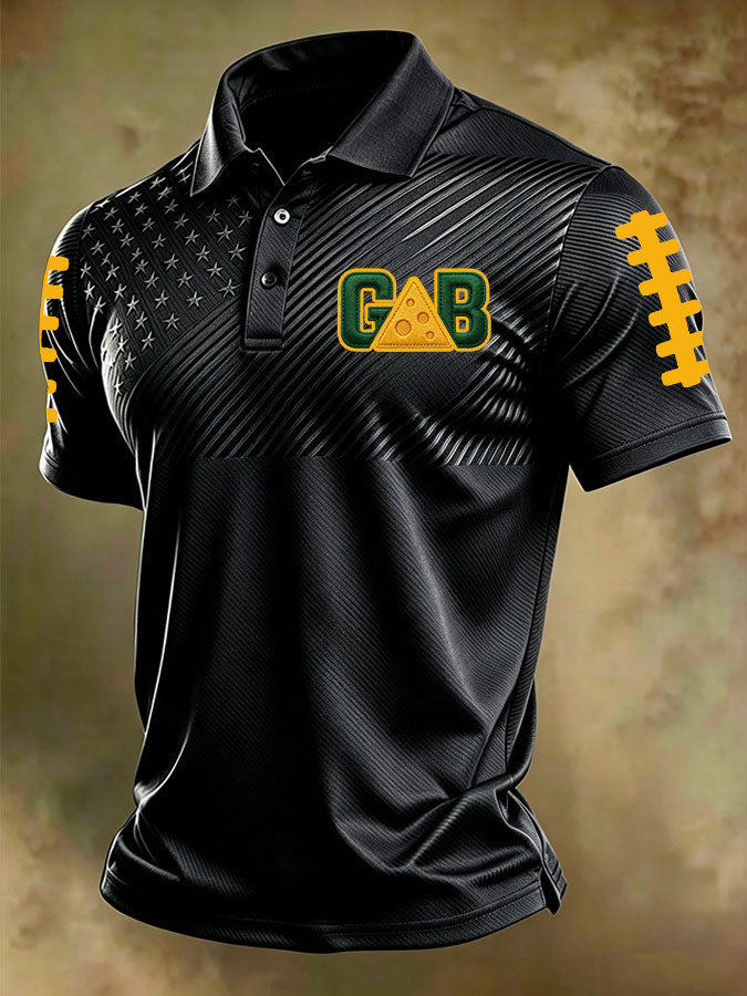 Men'S Football Printed Polo Shirt