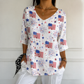 Women's US 250th Anniversary Casual Cotton-Linen Top