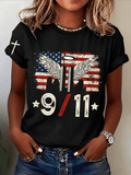 Women's 9.11 We Will Always Remember Print Casual T-Shirt