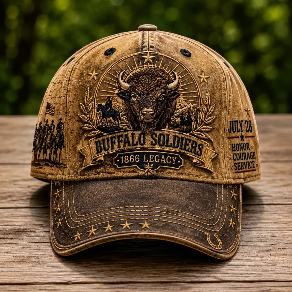 Buffalo Soldiers 1866 Heritage Art Print Vintage Baseball Cap