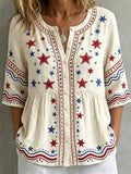 Women's Patriotic Independence Day Print Top