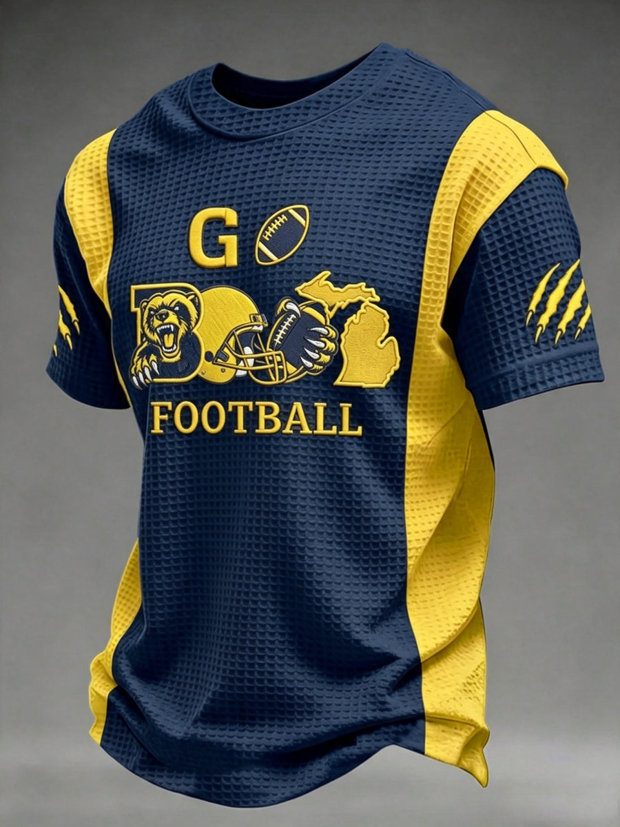 Men's Football Pattern Waffle T-Shirt