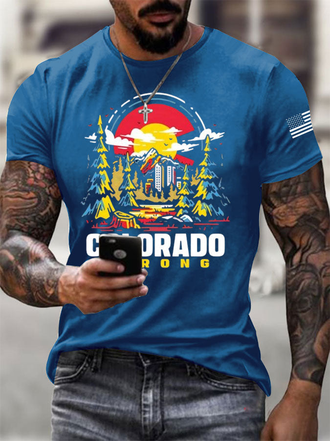 Men'S Colorado Strong Print Short Sleeve T-Shirt