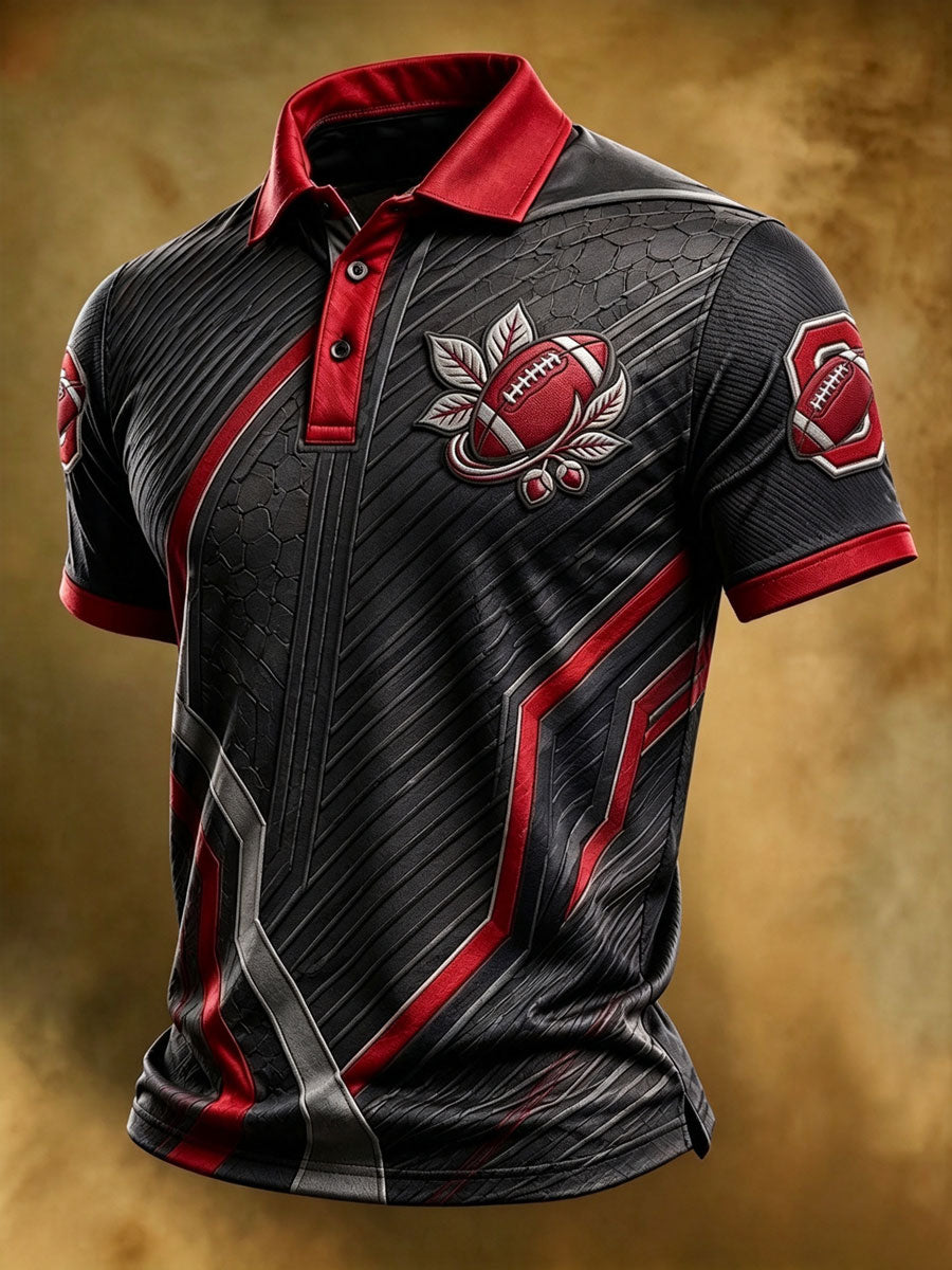 Men'S Retro Rugby Collar Polo T-Shirt
