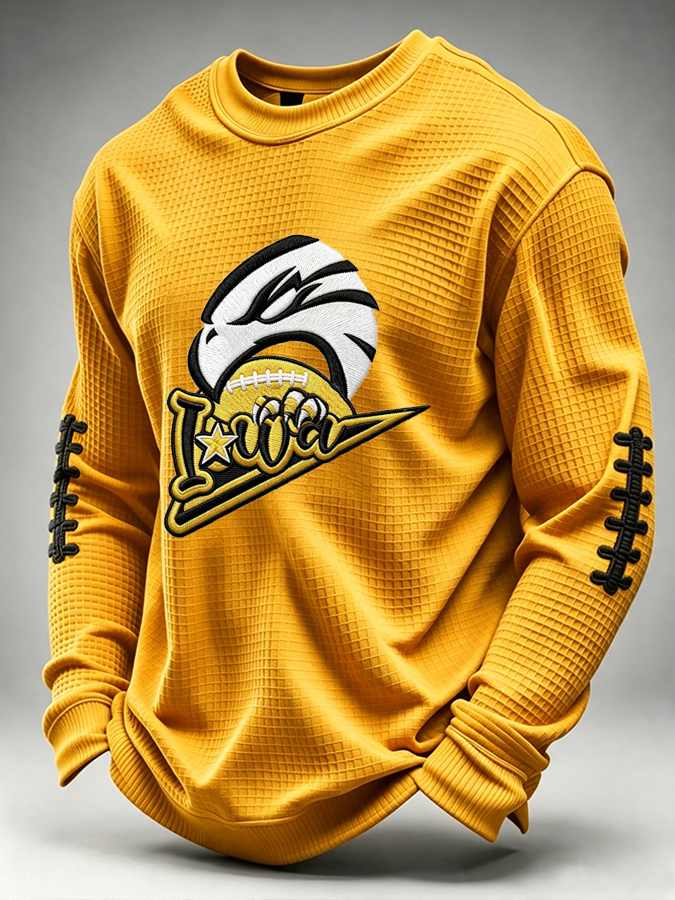 Men'S Football Printed Waffle T-Shirt