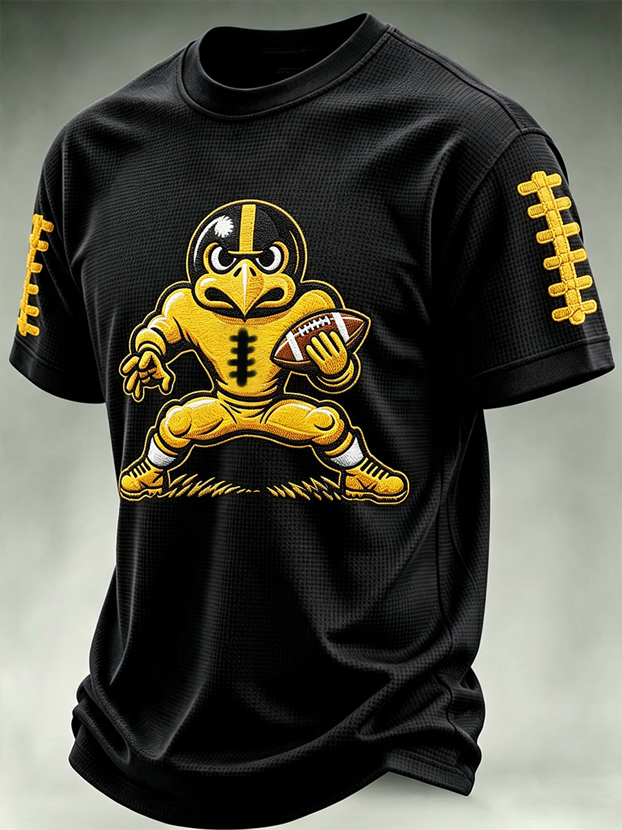 Men's Football Print Waffle T-Shirt